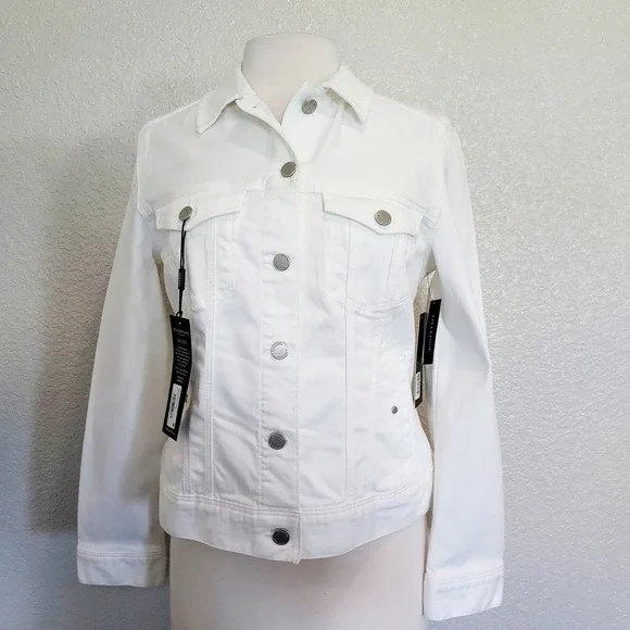 Women's White Denim Jacket - Picture 2 of 14